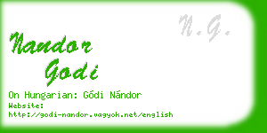 nandor godi business card